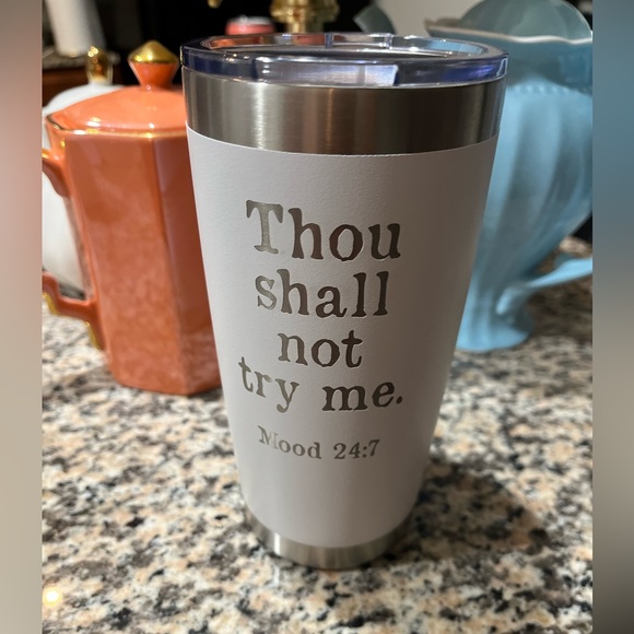 New In Box Thou Shall Not Try Me Engraved Mug - Picture 5 of 5